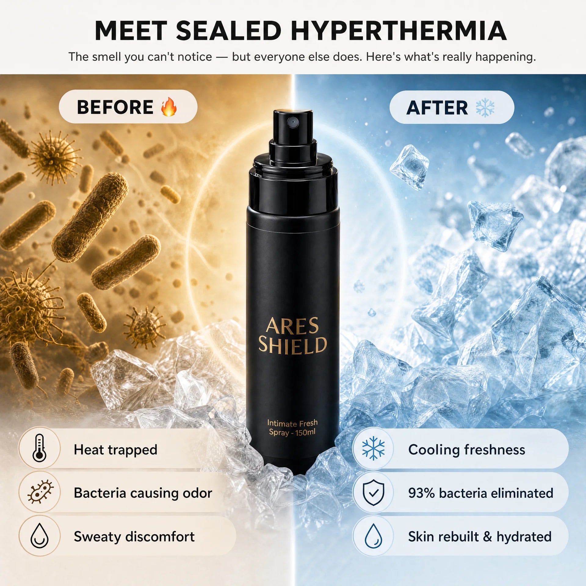 ARES Shield - 男性用 抗菌インティメイト保護スプレー